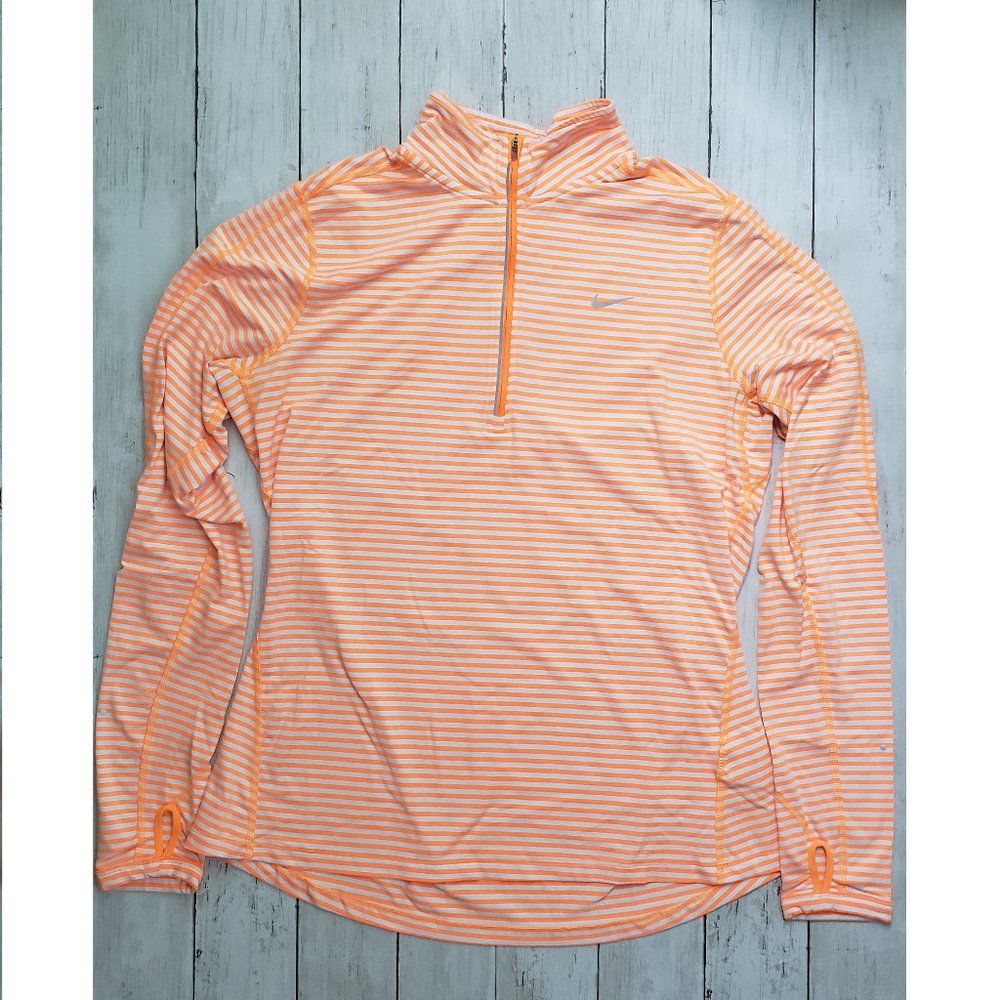 NIKE DRI-FIT Athletic Running Top Orange/White EUC